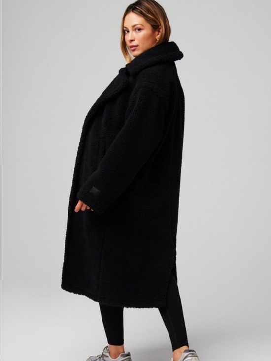 Fabletics Jackets & Blazers - Fabletics Black Teddy Long Coat